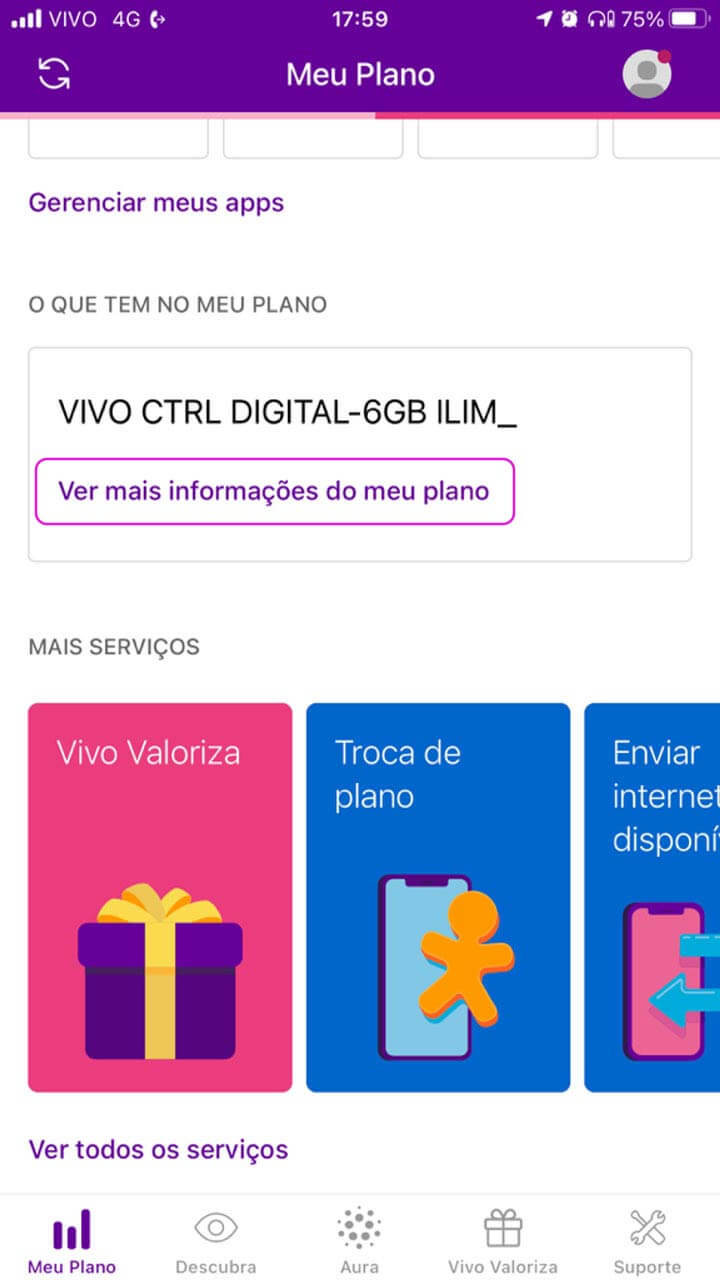 Passo a passo Vivo - Ver detalhe do plano Vivo Móvel